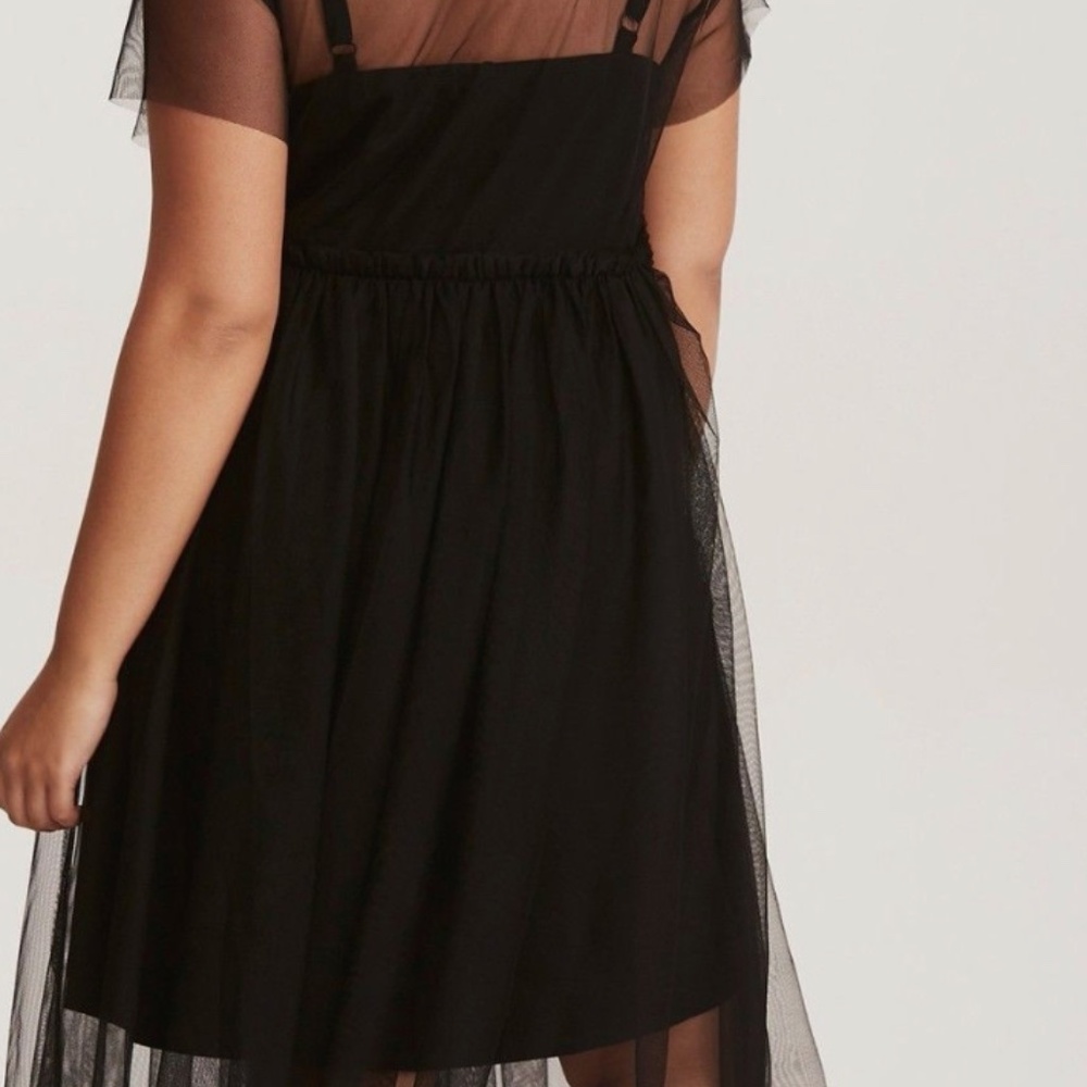 Torrid Black Mesh Midi Dress with Slip NWT Size 1 - Picture 4 of 4